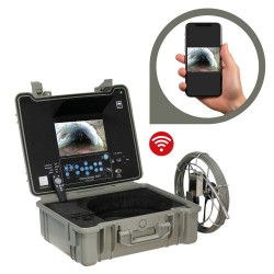Caméra Tubicam R23 HD en valise, jonc d'inspection et retransmission Wi-Fi de l'image sur smartphone